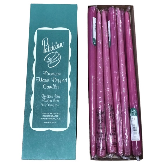 Patrician Accents 5 Taper Candles Rosewood 12 Hand Dipped Vtg